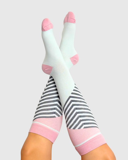 Zebra Pink Meias de Compressão